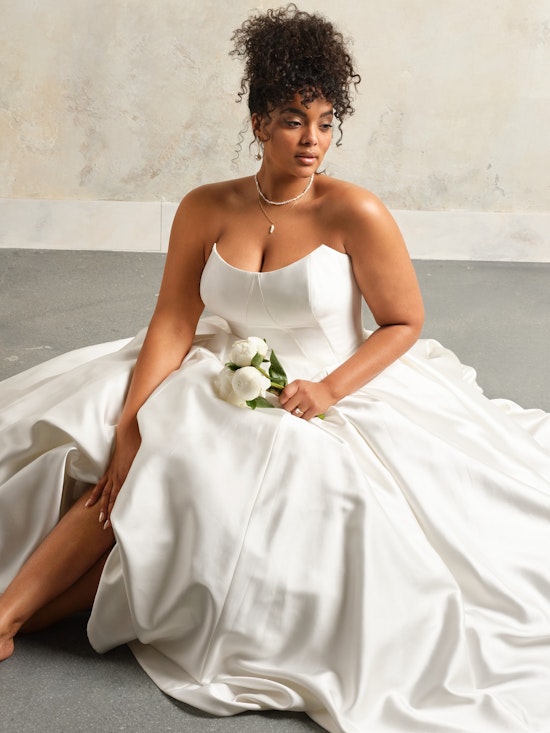 Bride wearing one of our Maggie Sottero wedding dresses called Fortune by Maggie Sottero