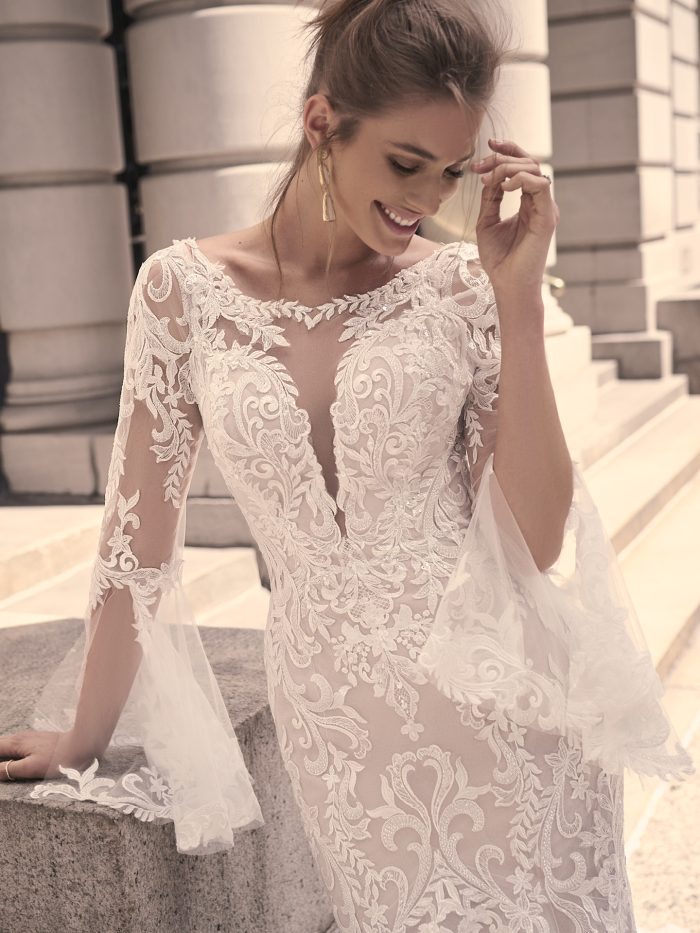 Bride In Barbiecore Wedding Dress Called Saige By Maggie Sottero