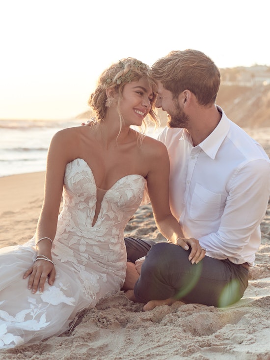 Bride wearing Hattie by Rebecca Ingram