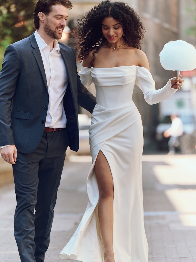 Bride wearing Kailani by Rebecca Ingram
